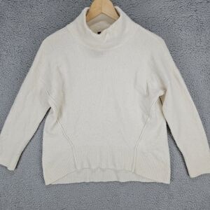 EXPRESS 100% Cashmere Mock Neck Medium White Sweater Womens